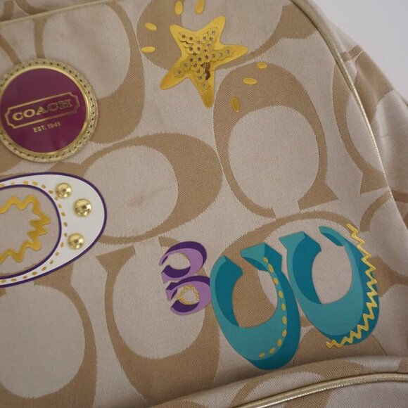 Coach Signature Poppy Appliqué Rare Limited Edition Backpack - Picture 8 of 15